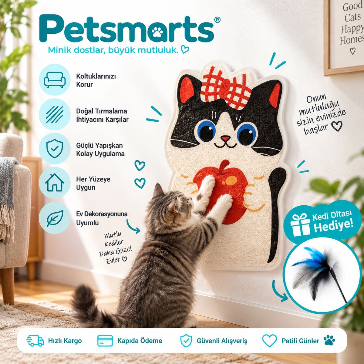 petsmarts Yapışkanlı Tırmalama Matı