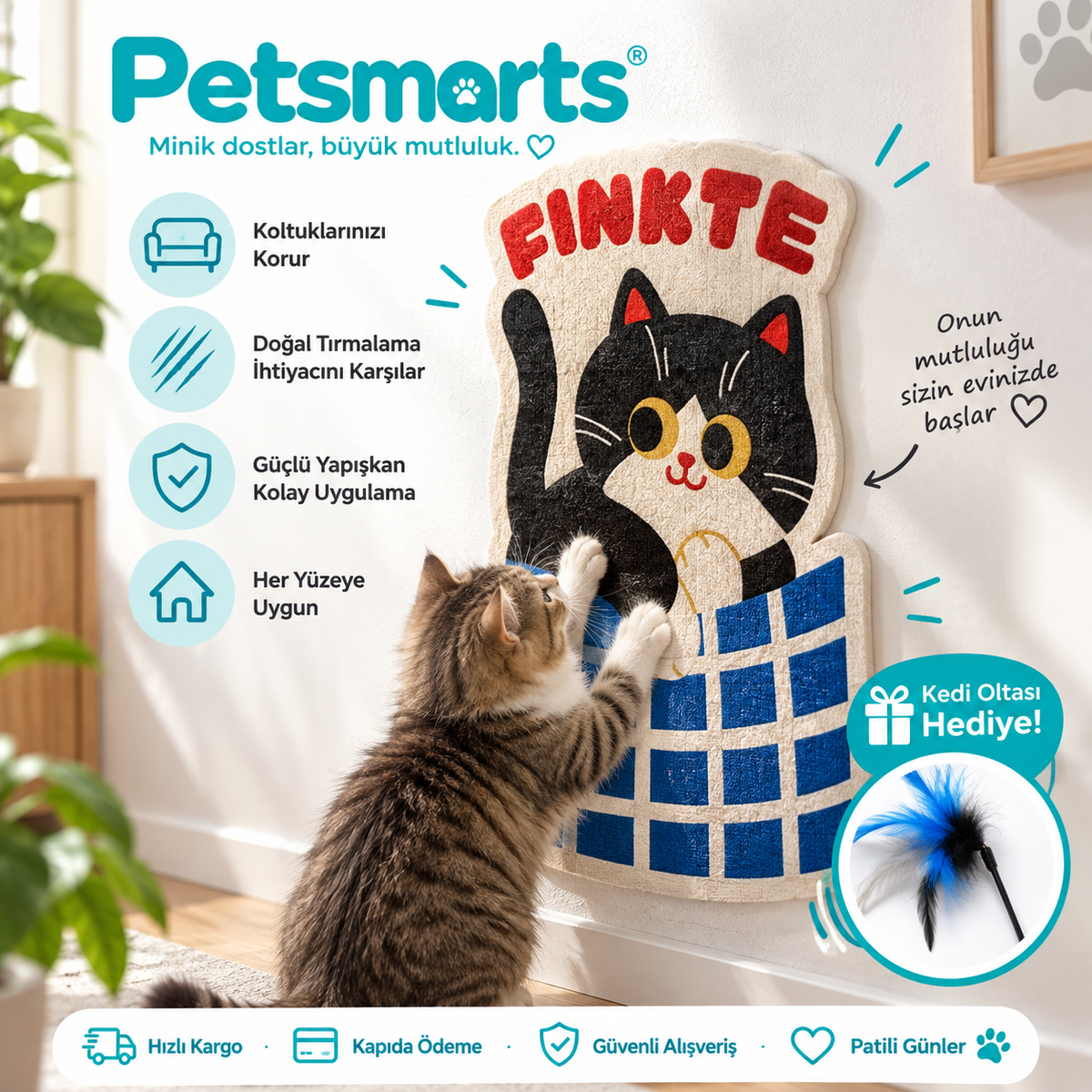 petsmarts Yapışkanlı Tırmalama Matı